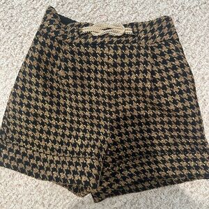 River island Black and Gold Houndstooth Shorts